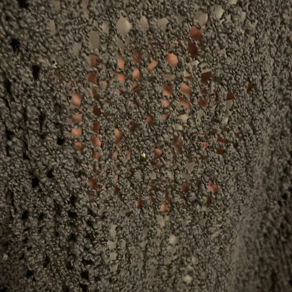 Hollister Crocheted Knit Swing Open Cardigan Sweater S/S gray Women's XS/S - Picture 7 of 8